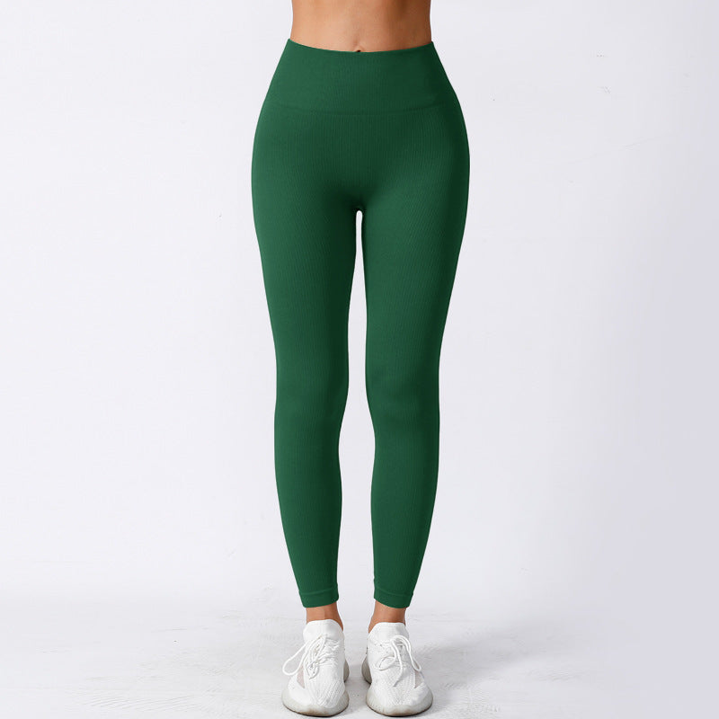 Tight High Elastisk löpsport tråd Yogabyxor med hög midja