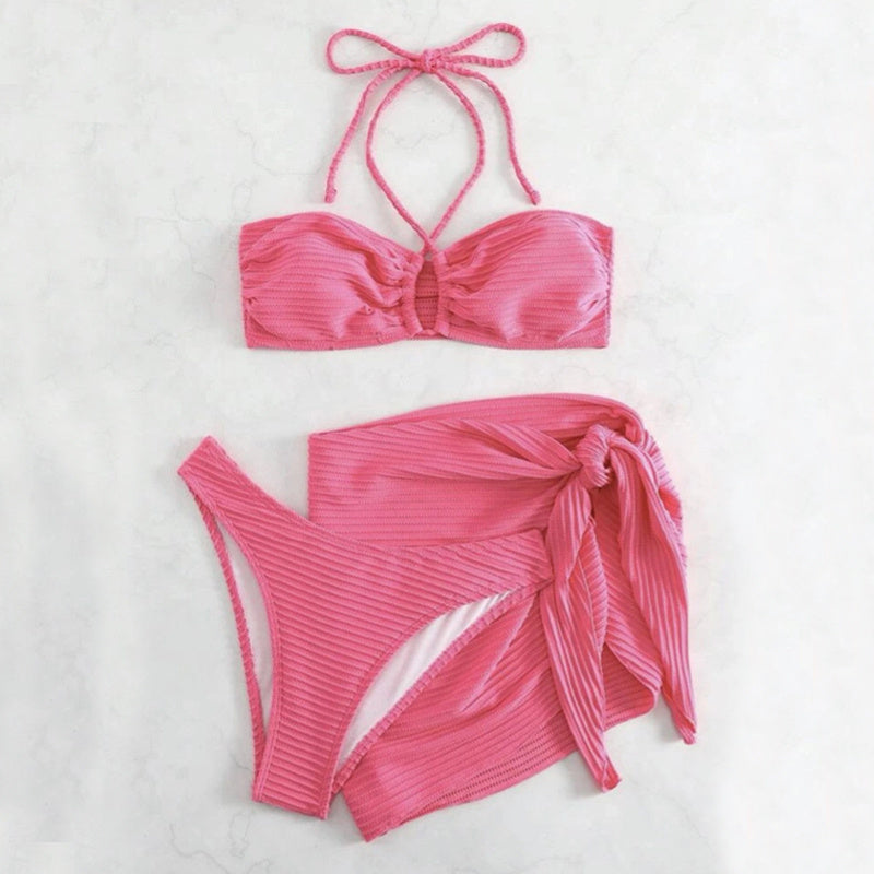 Stripe Swimsuit Bikini Set