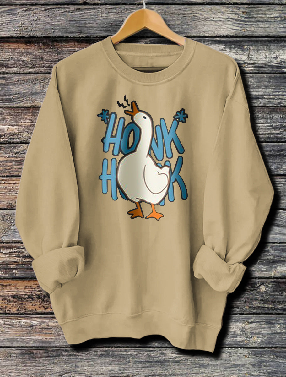 Long Sleeved Honk Honk Printed Hoodie