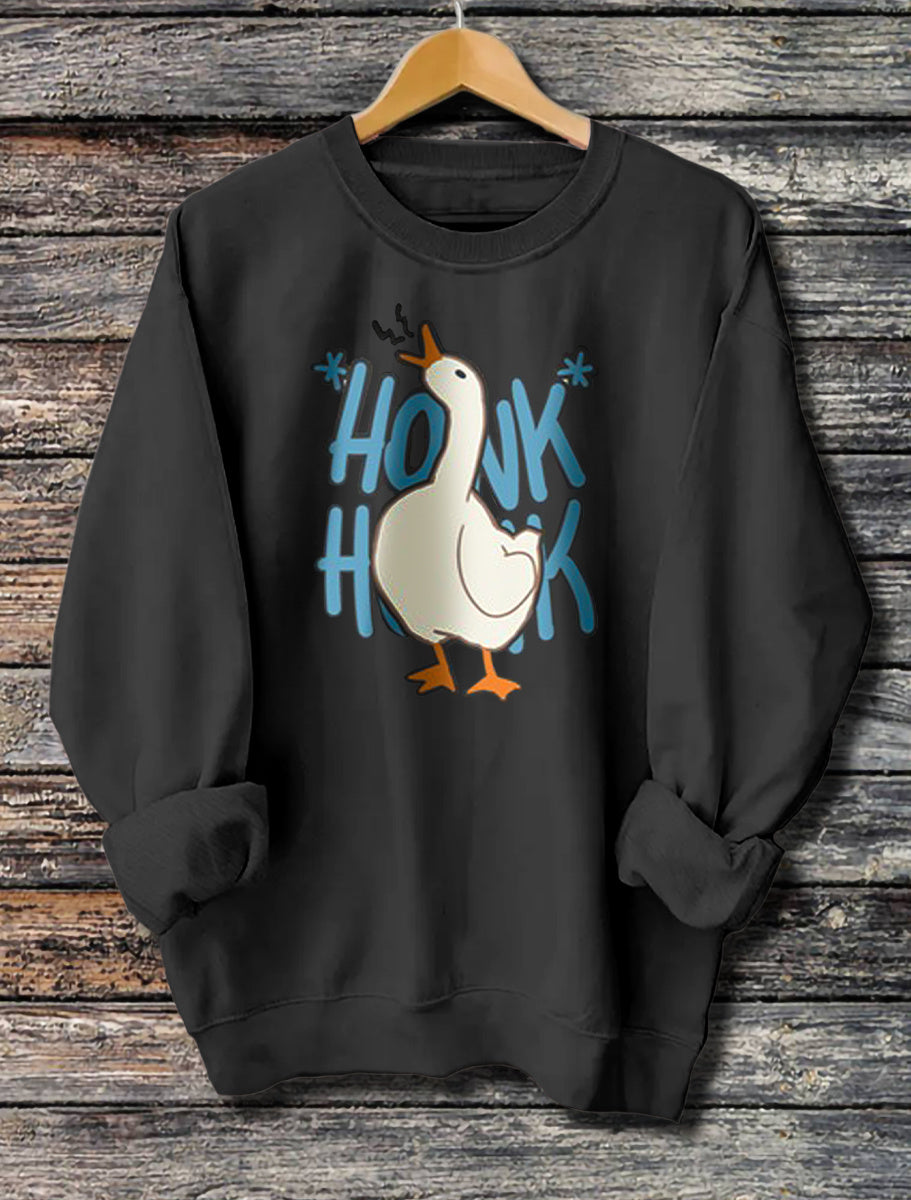 Long Sleeved Honk Honk Printed Hoodie