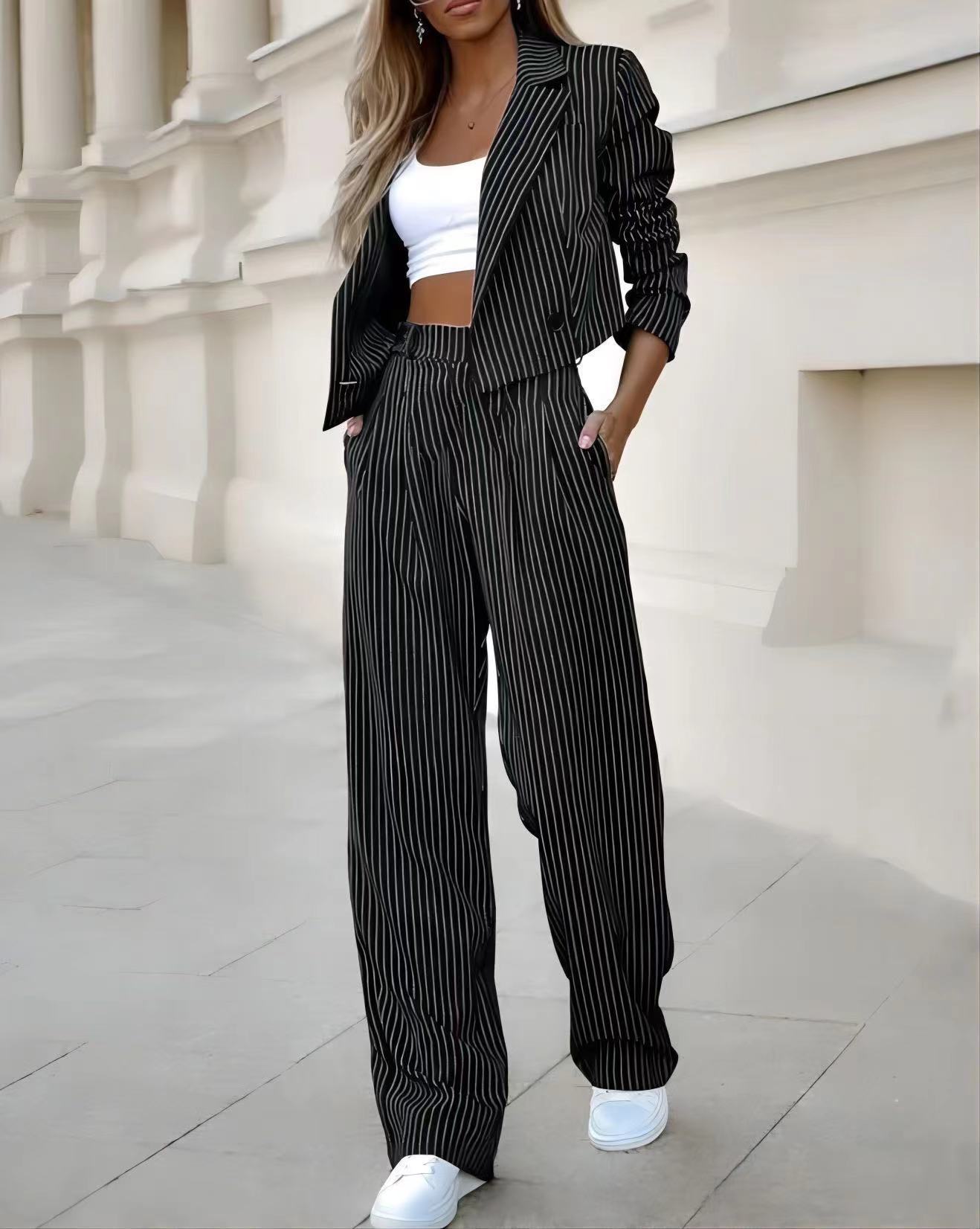 Casual Lapel Long Sleeve Cropped