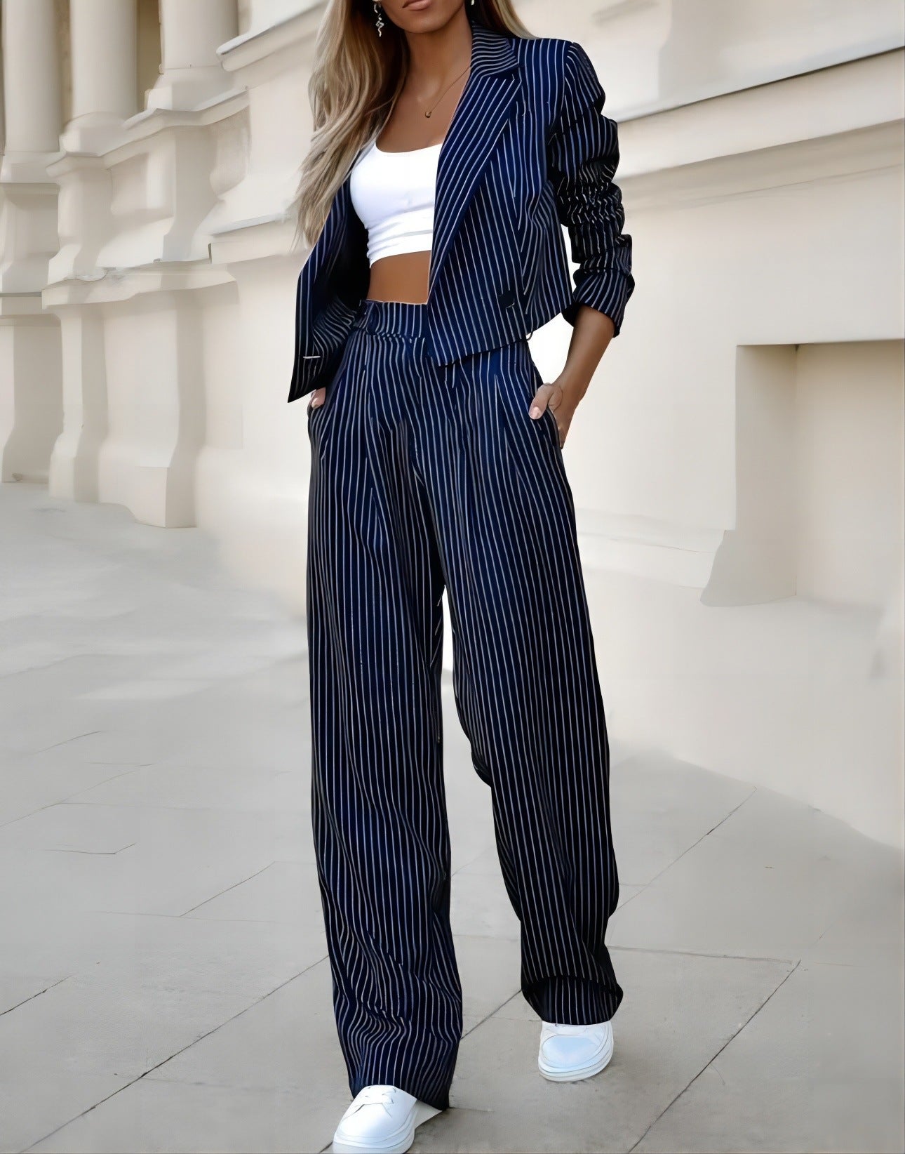 Casual Lapel Long Sleeve Cropped