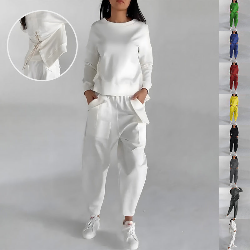 Solid Color Fashion Sweatshirt