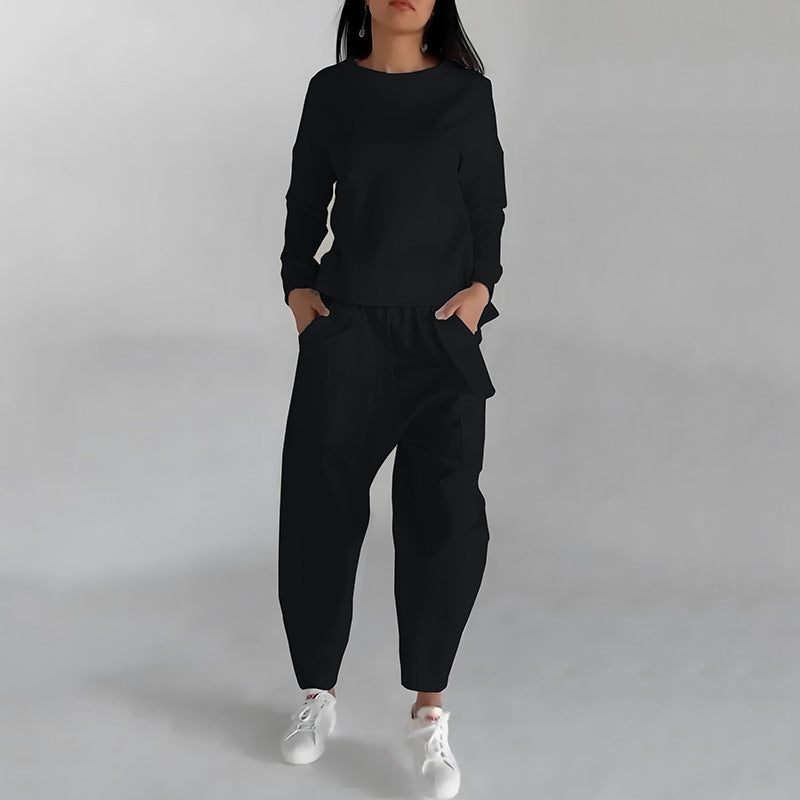 Solid Color Fashion Sweatshirt