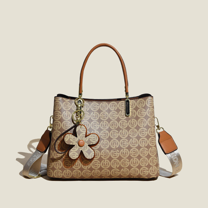 Tote With Flower Pendant