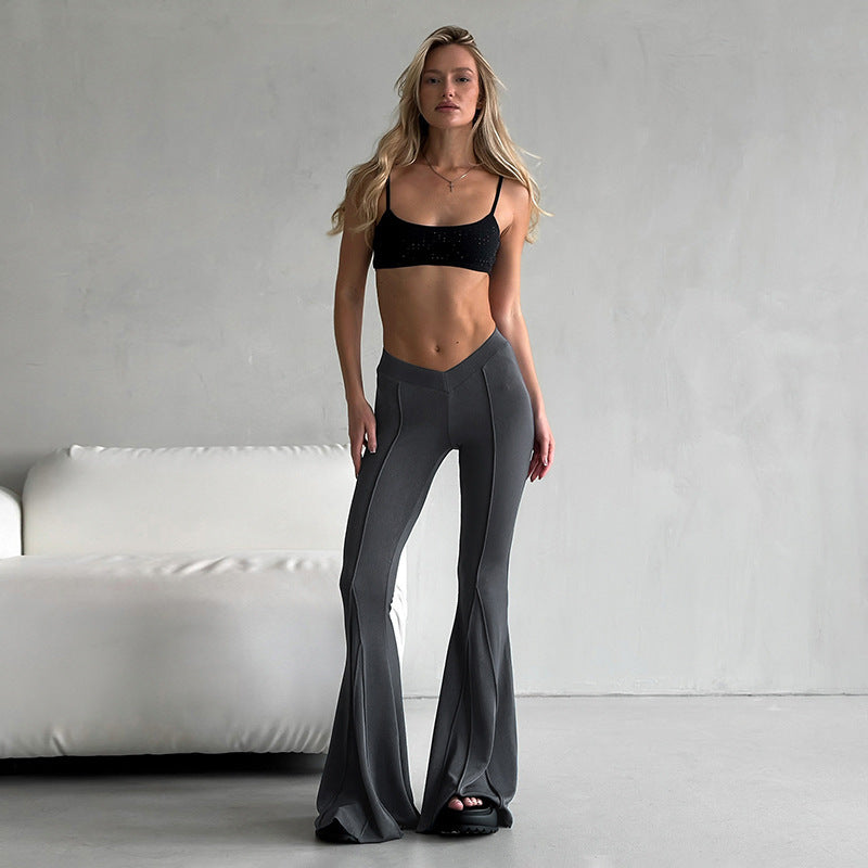 Waist V-shaped Head Slim Split Stitching Design
