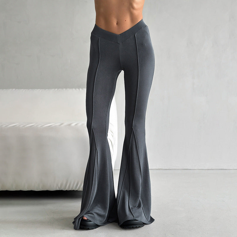 Waist V-shaped Head Slim Split Stitching Design