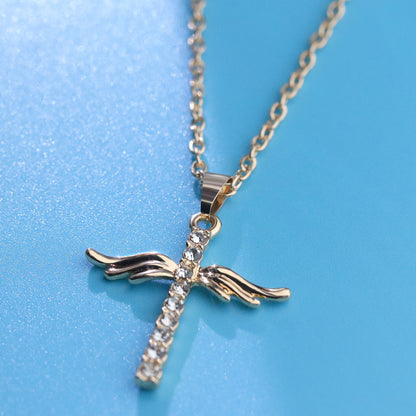 NecklaceAngel Wings Cross Pendant