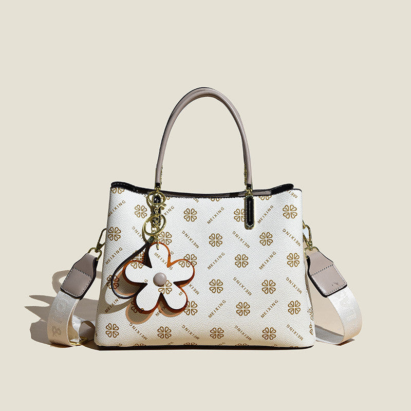 Tote With Flower Pendant