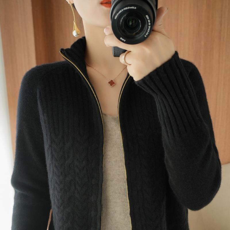 Zipper Sweater Coat