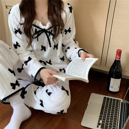 Coral Fleece Thickened Fleece-lined Sweet Home Wear