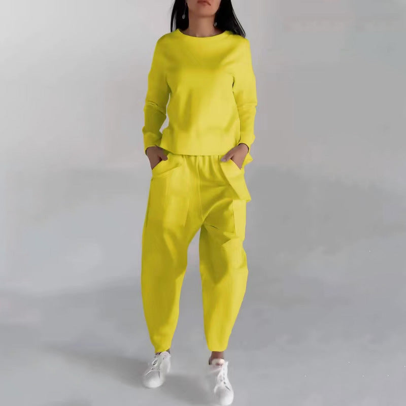 Solid Color Fashion Sweatshirt