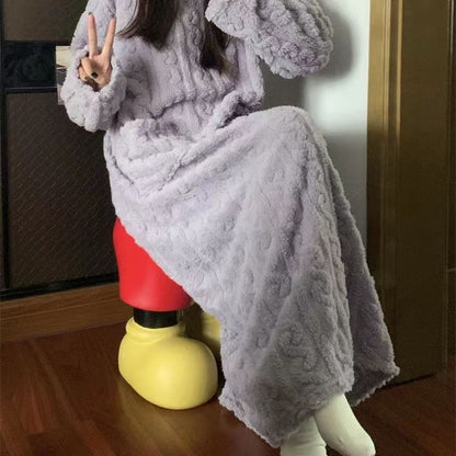 Vinter Coral Fleece nattkläder