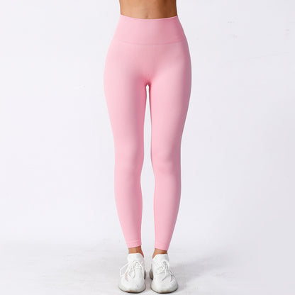 Tight High Elastisk löpsport tråd Yogabyxor med hög midja