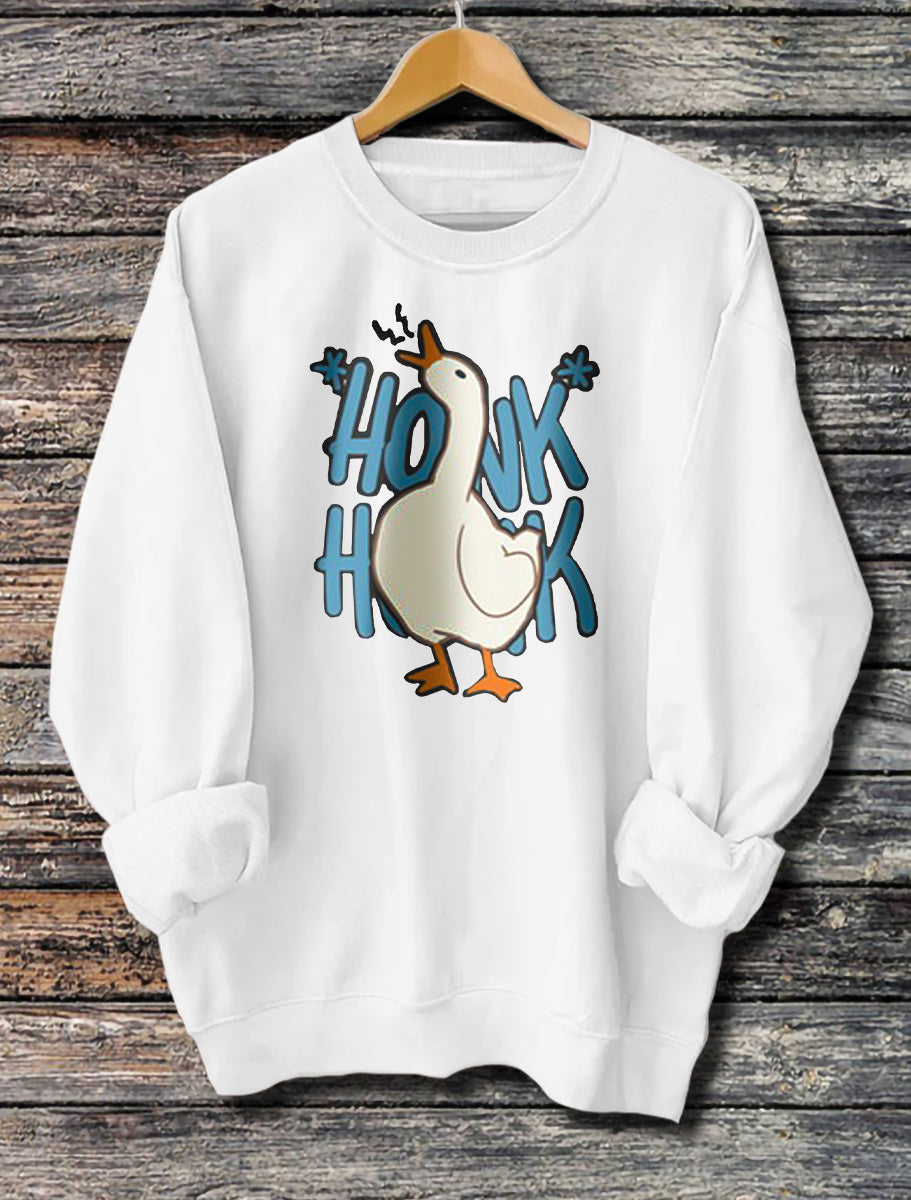 Long Sleeved Honk Honk Printed Hoodie