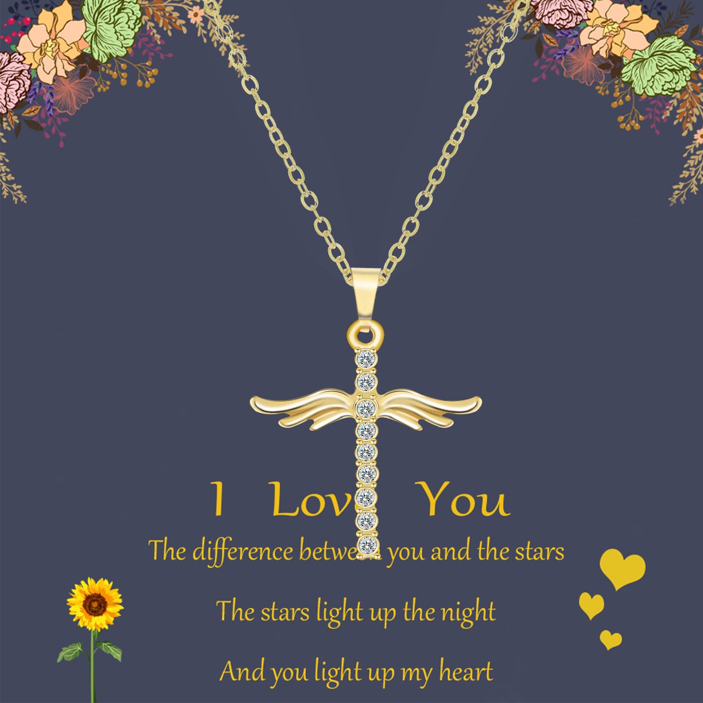 NecklaceAngel Wings Cross Pendant