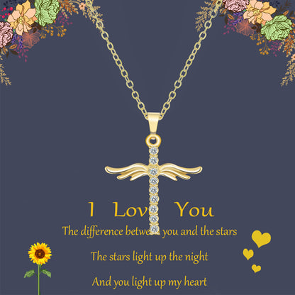 NecklaceAngel Wings Cross Pendant