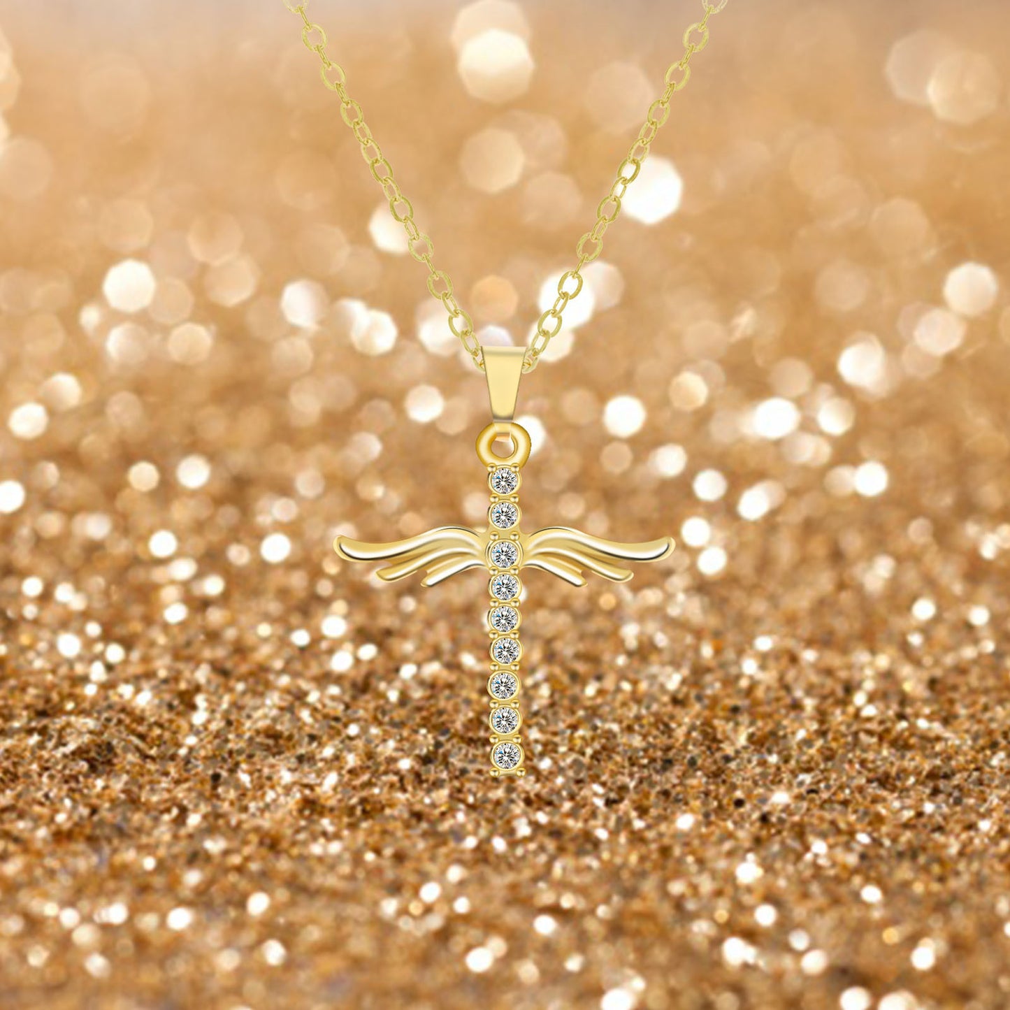 NecklaceAngel Wings Cross Pendant