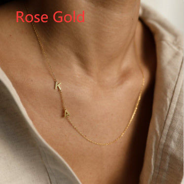 Silver Center Letter Necklace