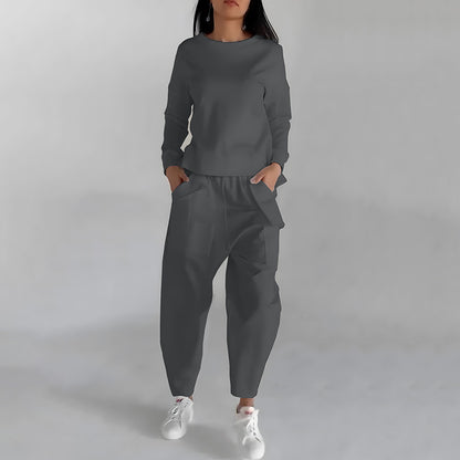 Solid Color Fashion Sweatshirt