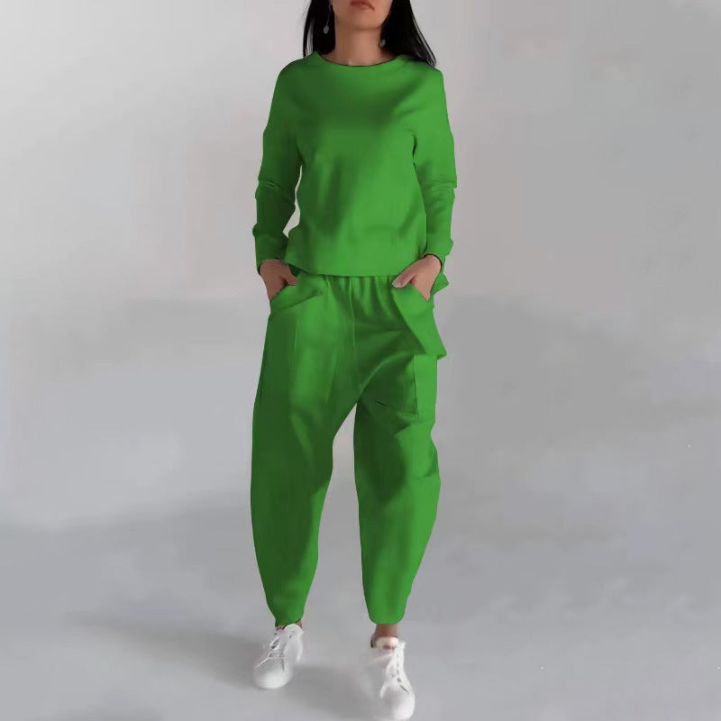 Solid Color Fashion Sweatshirt