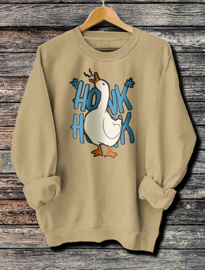 Long Sleeved Honk Honk Printed Hoodie