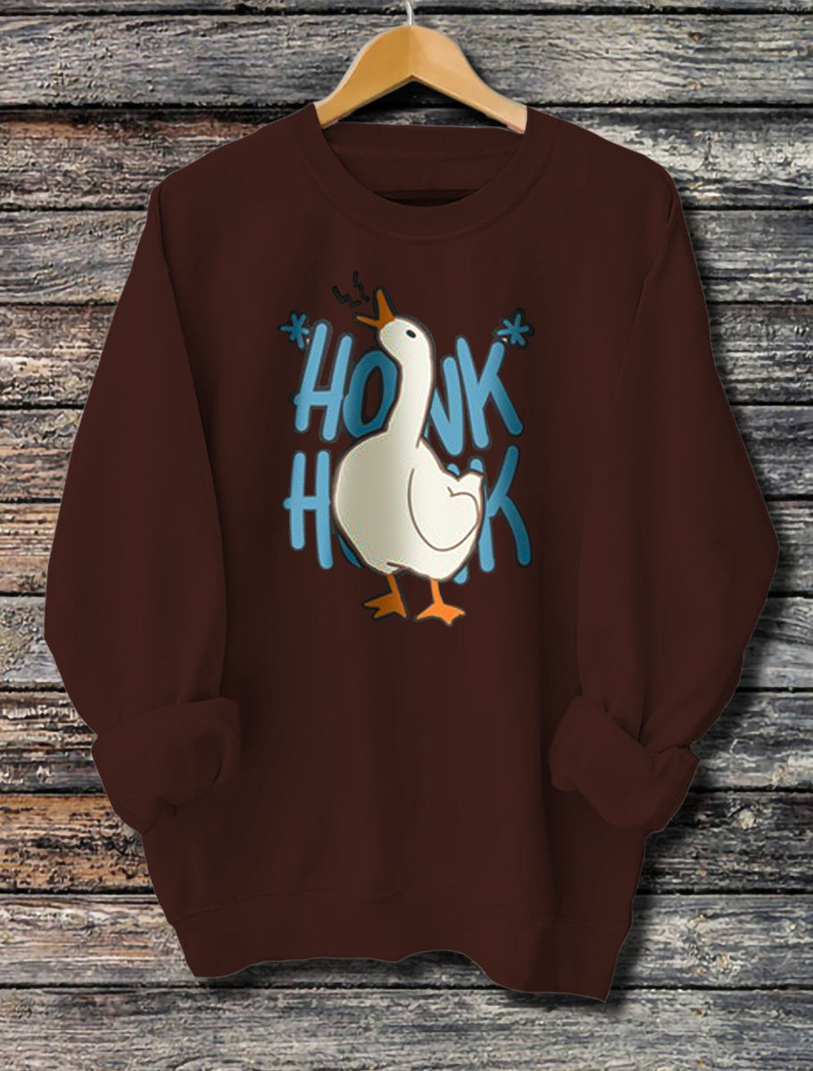 Long Sleeved Honk Honk Printed Hoodie