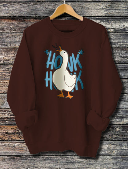 Long Sleeved Honk Honk Printed Hoodie