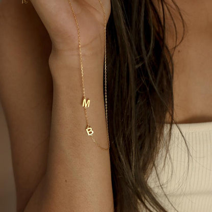 Silver Center Letter Necklace