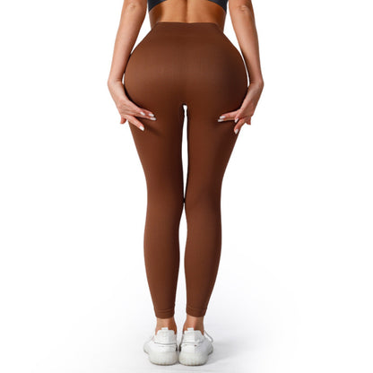Tight High Elastisk löpsport tråd Yogabyxor med hög midja