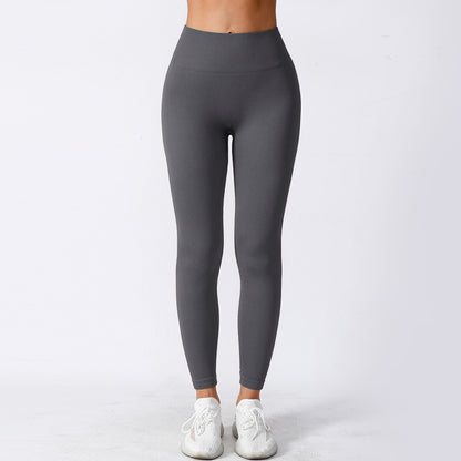 Tight High Elastisk löpsport tråd Yogabyxor med hög midja
