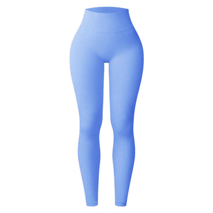Tight High Elastisk löpsport tråd Yogabyxor med hög midja