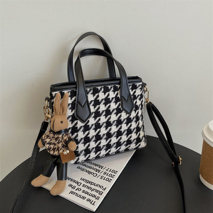 Mode Houndstooth Axelväskor