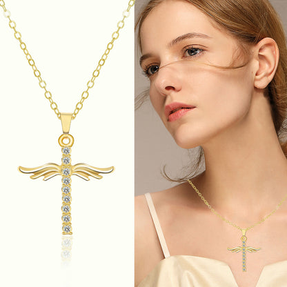 NecklaceAngel Wings Cross Pendant