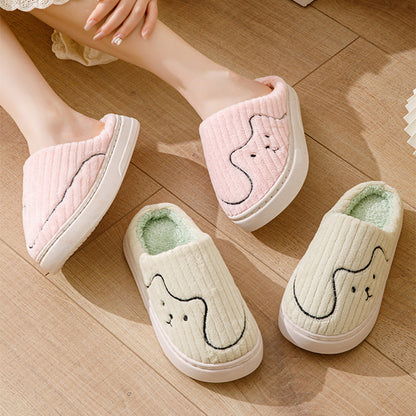 Striped Cat Slippers Indoor