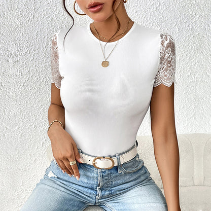 Solid Color Short Sleeve Rompers