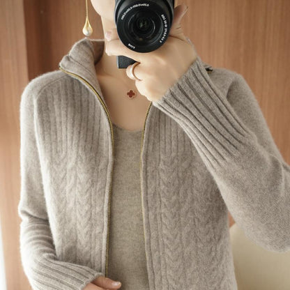 Zipper Sweater Coat