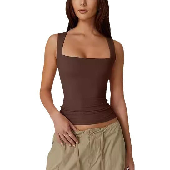 Collar Sleeveless Double-layer Vest