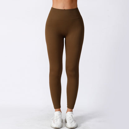 Tight High Elastisk löpsport tråd Yogabyxor med hög midja