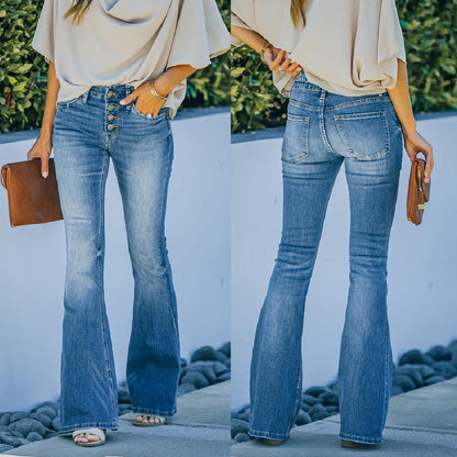 SleekFit Button Jeans
