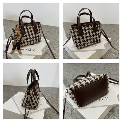 Mode Houndstooth Axelväskor