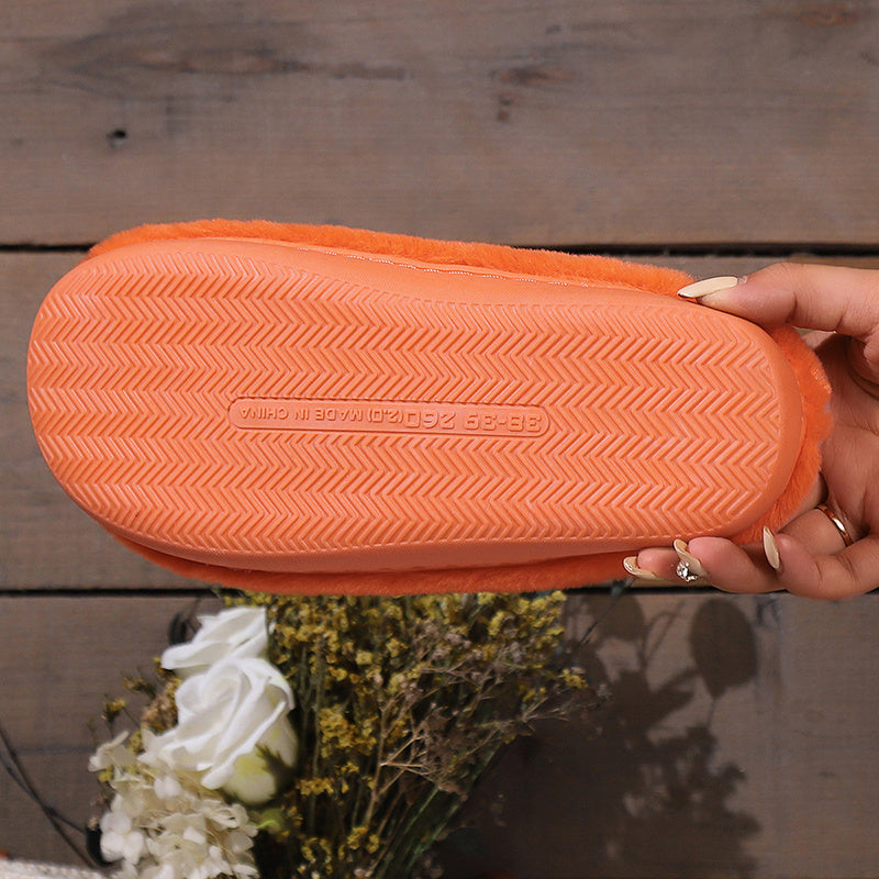 Cute Halloween Pumpkin Slippers Winter Warm Plush