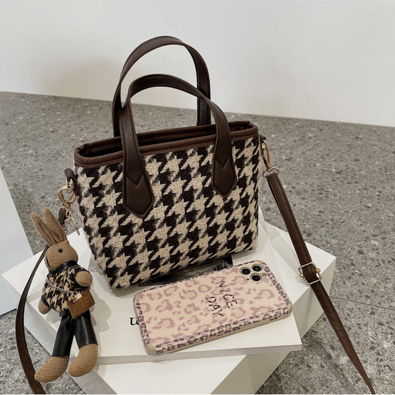 Mode Houndstooth Axelväskor