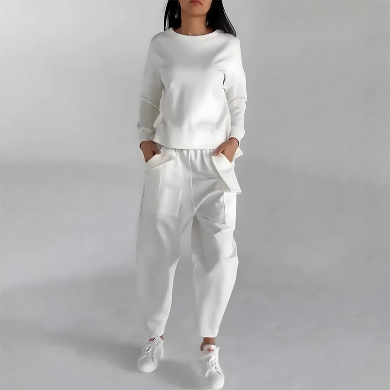 Solid Color Fashion Sweatshirt
