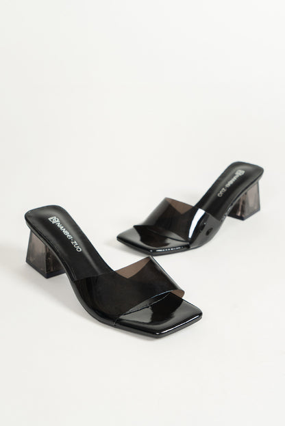 Crystal Thick Heel High Heels  Sandals