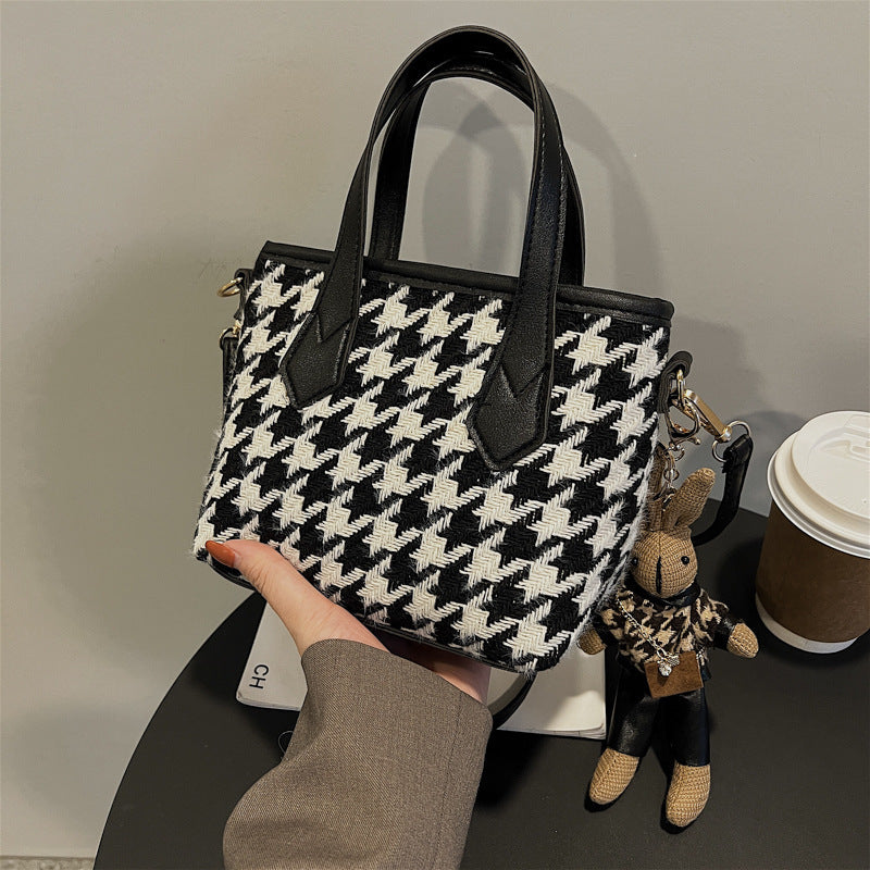Mode Houndstooth Axelväskor