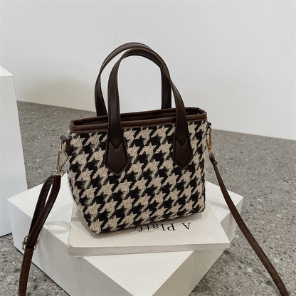 Mode Houndstooth Axelväskor