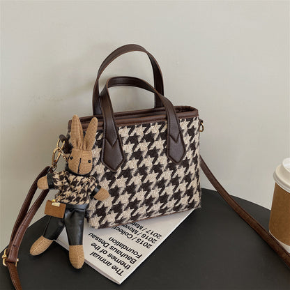 Mode Houndstooth Axelväskor