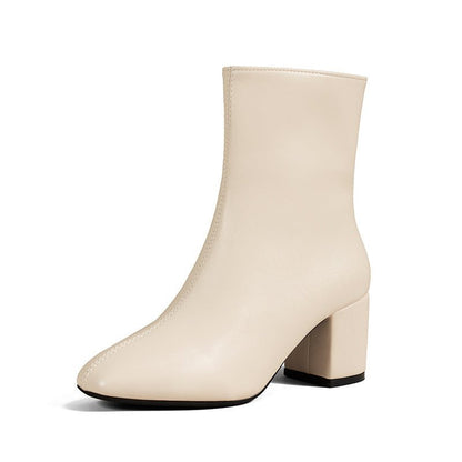 Chunky Heel Pointed Toe Boots - Damshop