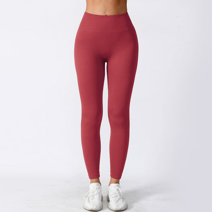 Tight High Elastisk löpsport tråd Yogabyxor med hög midja